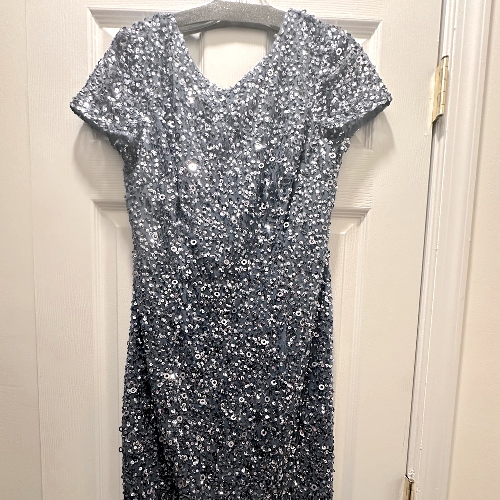 Dusty blue beaded dress